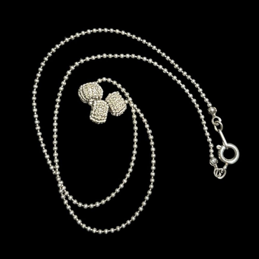 Elegant Silver Beaded Necklace